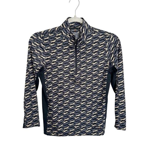 Kerrits Kids Ice Fil Long Sleeve Print Shirt Equestrian Horse Print Size Medium - Picture 1 of 4